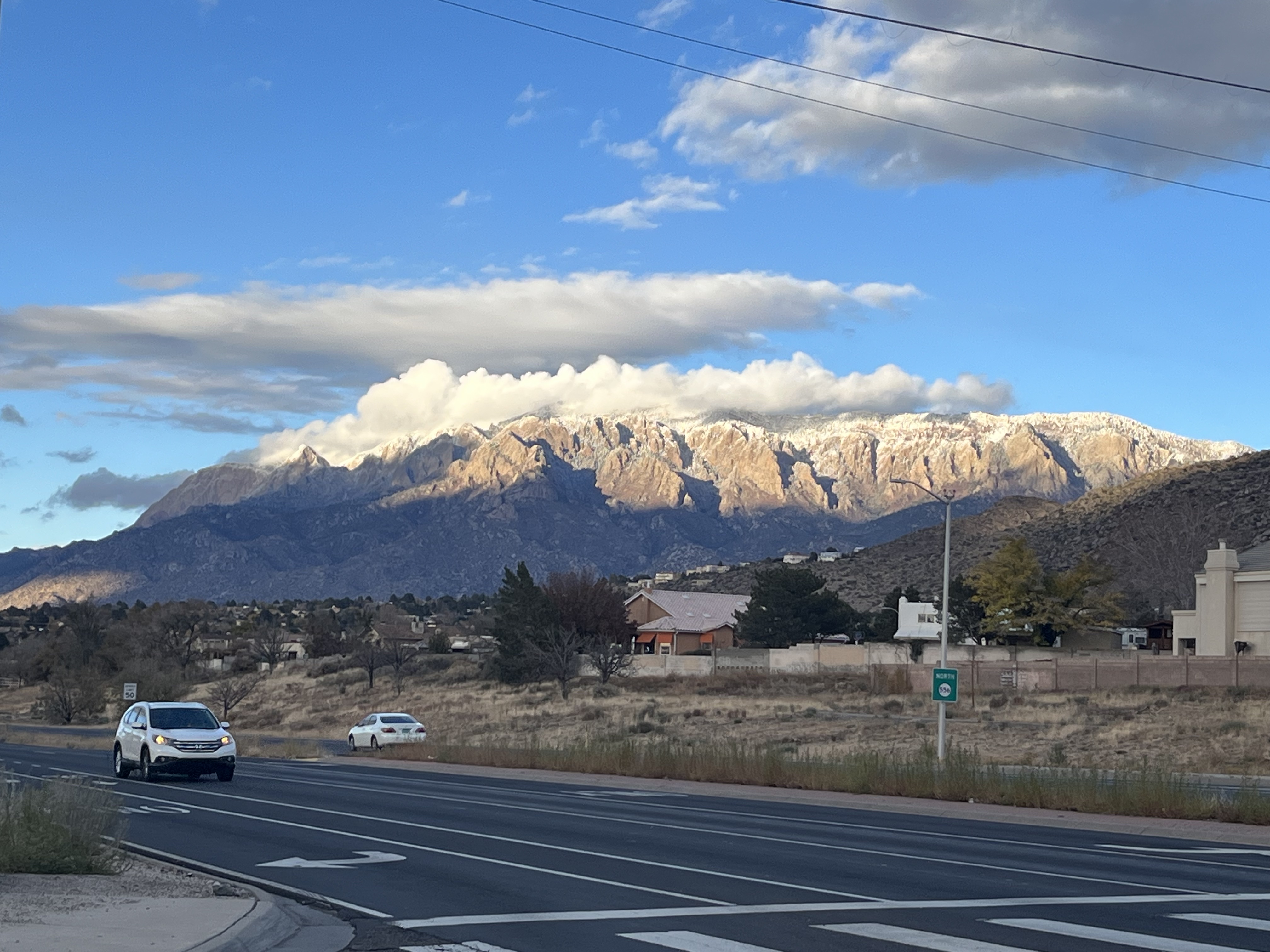 Winter clouds over Sandia Mountain